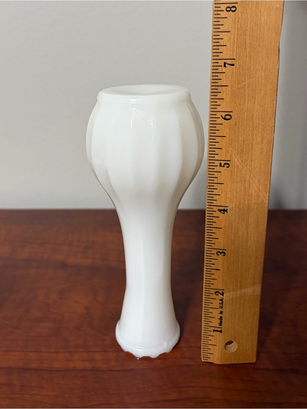 White Milk Glass Bud Vase - Picture 4 of 6